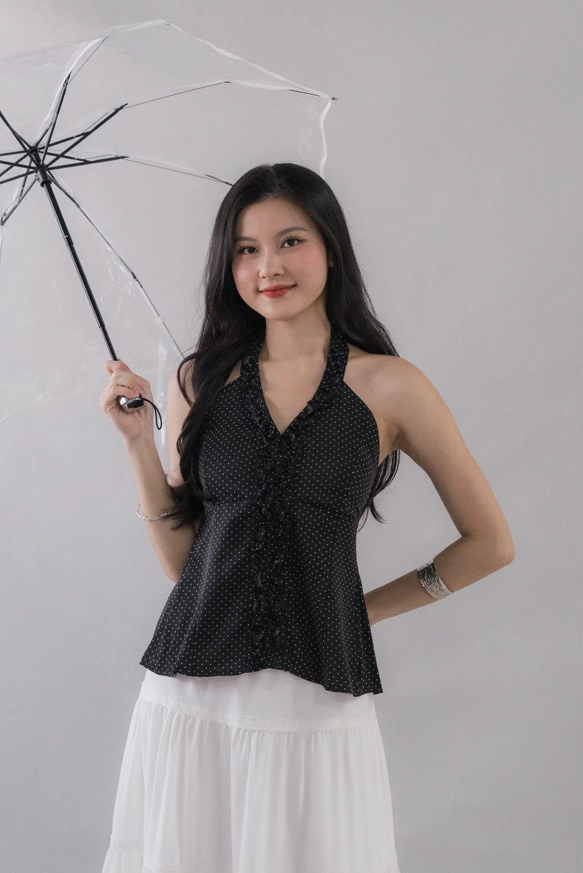 Krissy V-Neck Padded Longline Halter Top