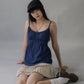 Sydney Scallop Trim Padded Button Tank Top