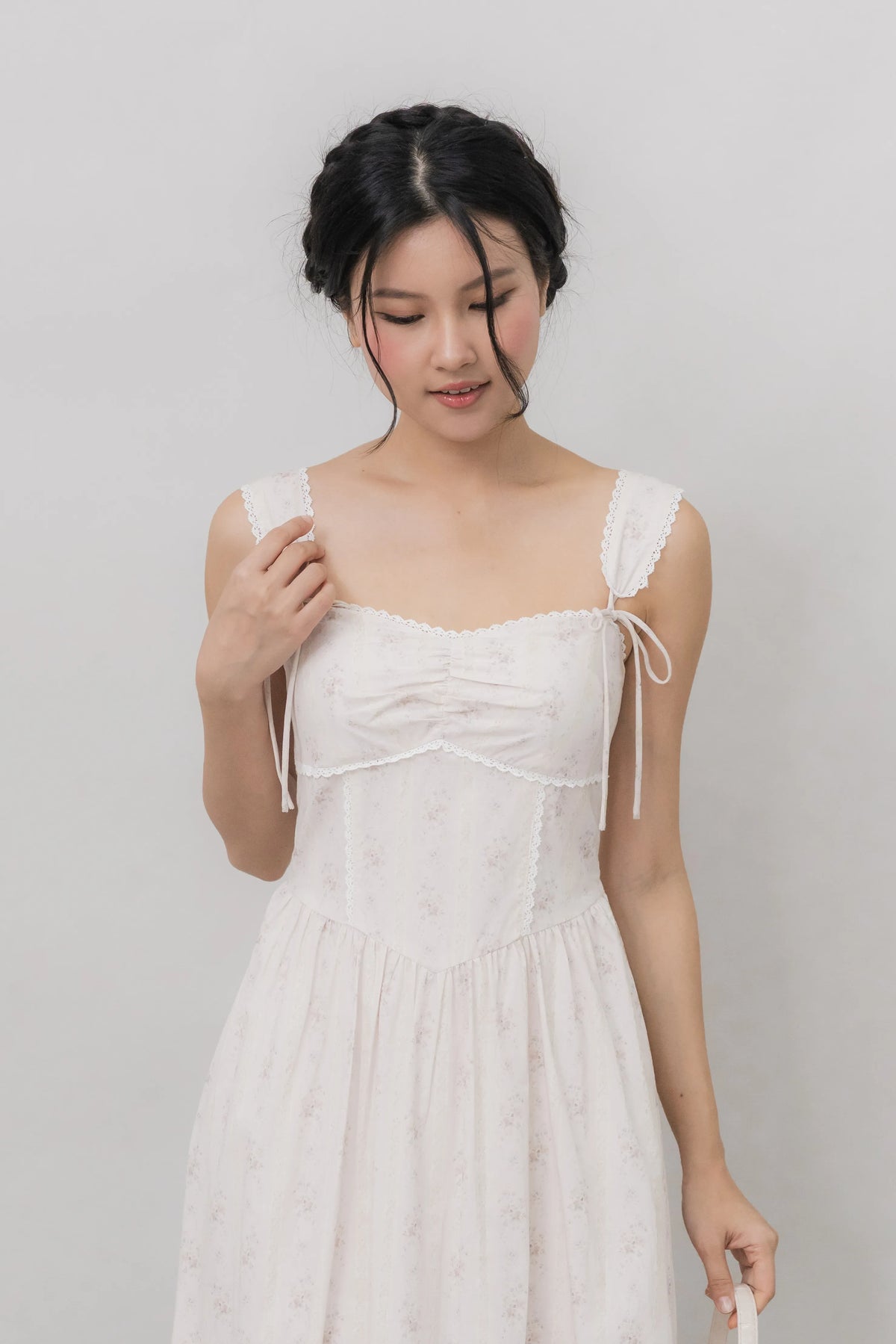 Elora Ribbon Tie Padded Maxi Dress