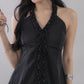 Krissy V-Neck Padded Longline Halter Top
