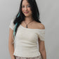 Valerie Pointelle Off Shoulder Short Sleeve Top