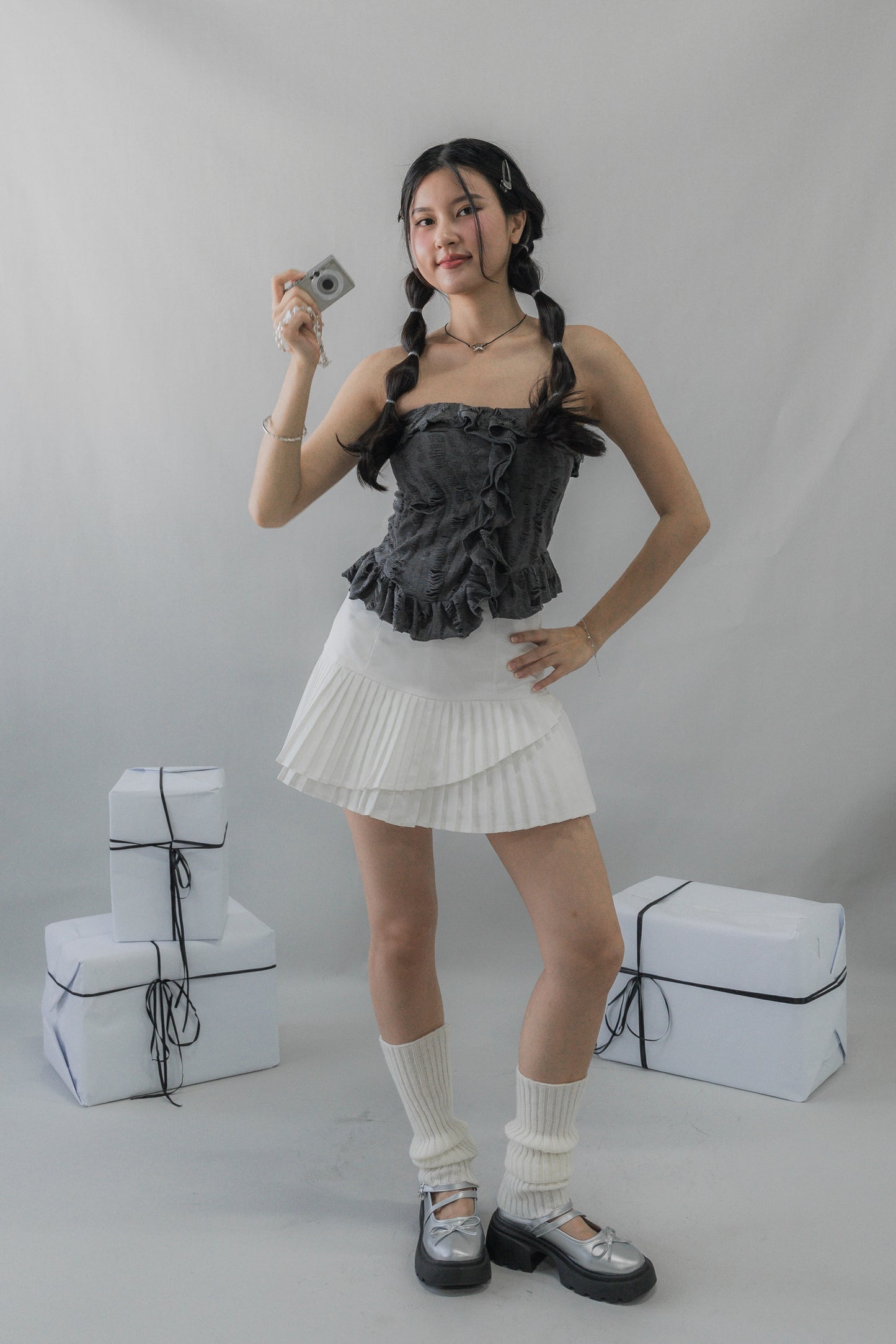 (PREORDER) Denise Distressed Padded Tube Top
