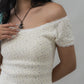 Valerie Pointelle Off Shoulder Short Sleeve Top