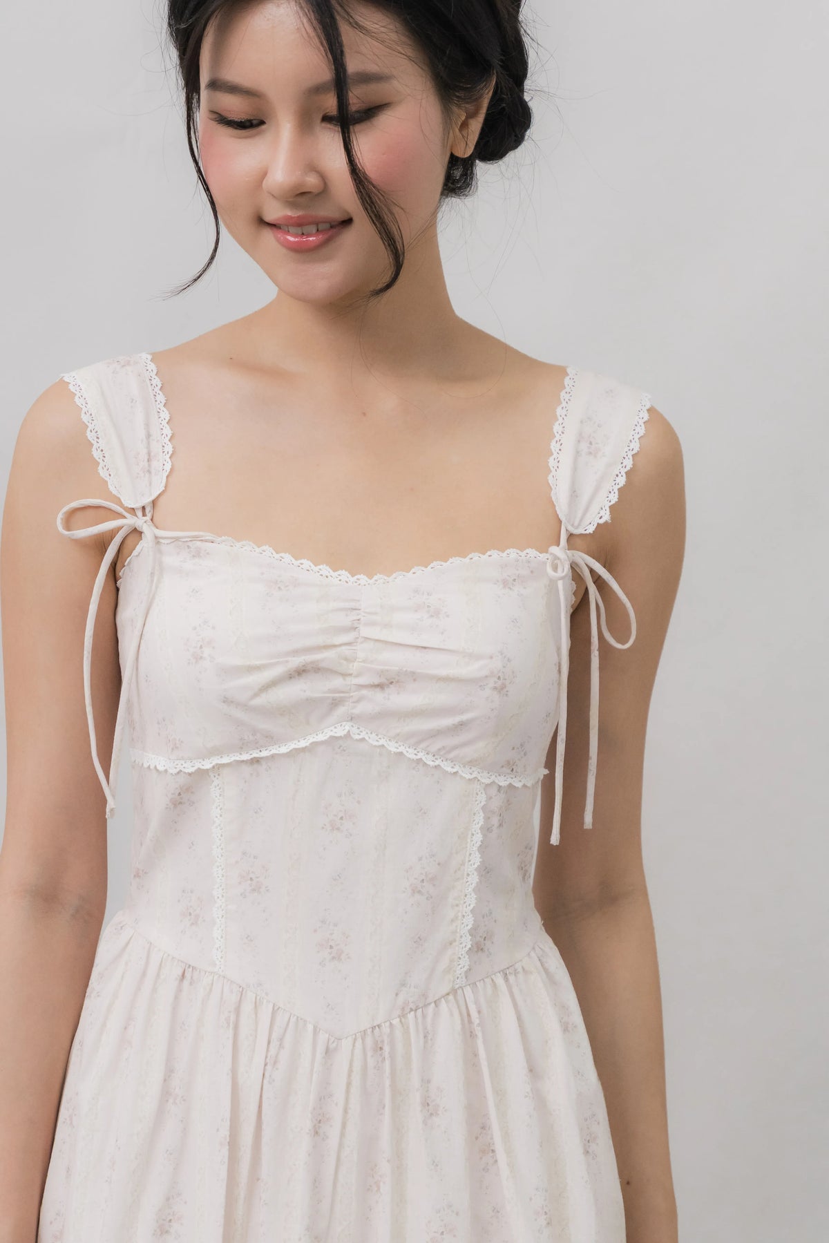 Elora Ribbon Tie Padded Maxi Dress