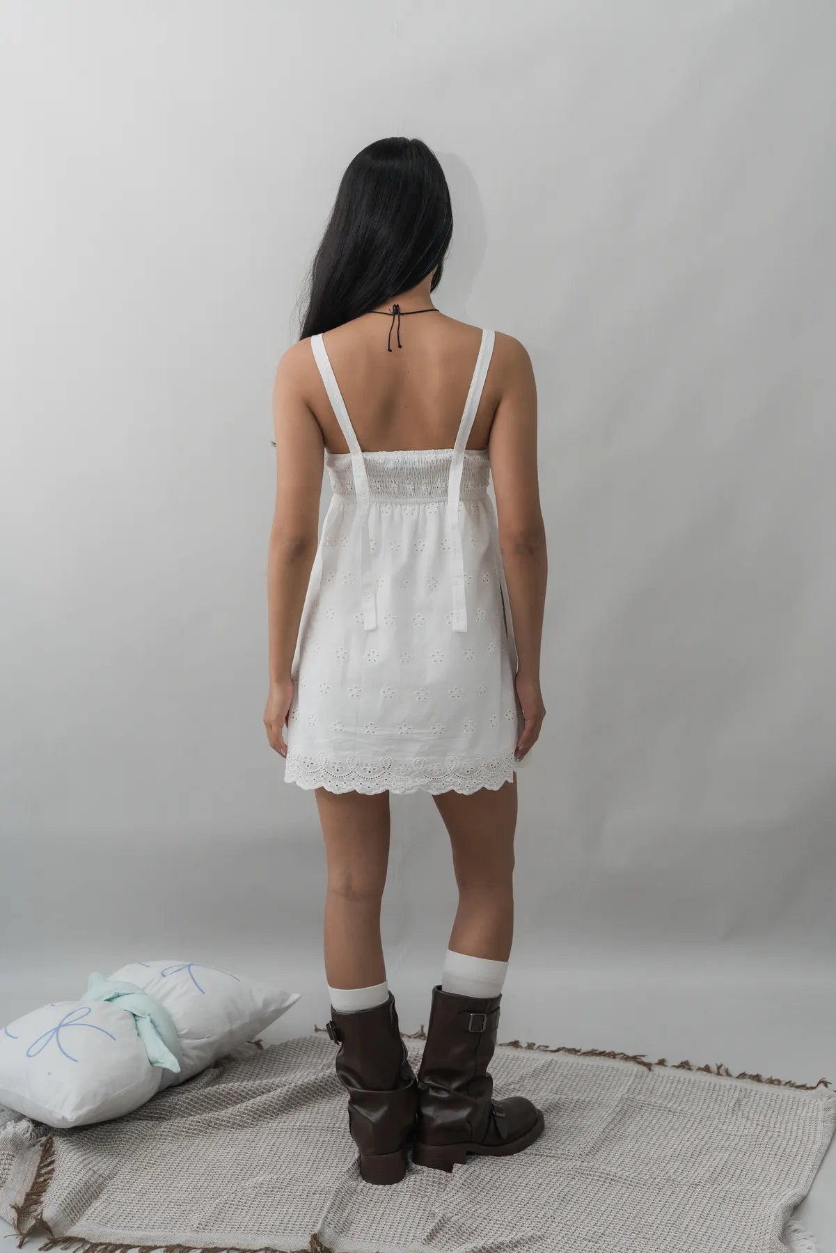 [100% Cotton] Renee Convertible Padded Romper Dress