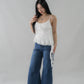 Danica Distressed Padded Longline Frills Top