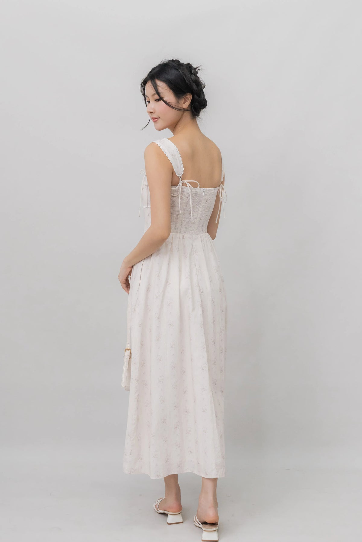 Elora Ribbon Tie Padded Maxi Dress