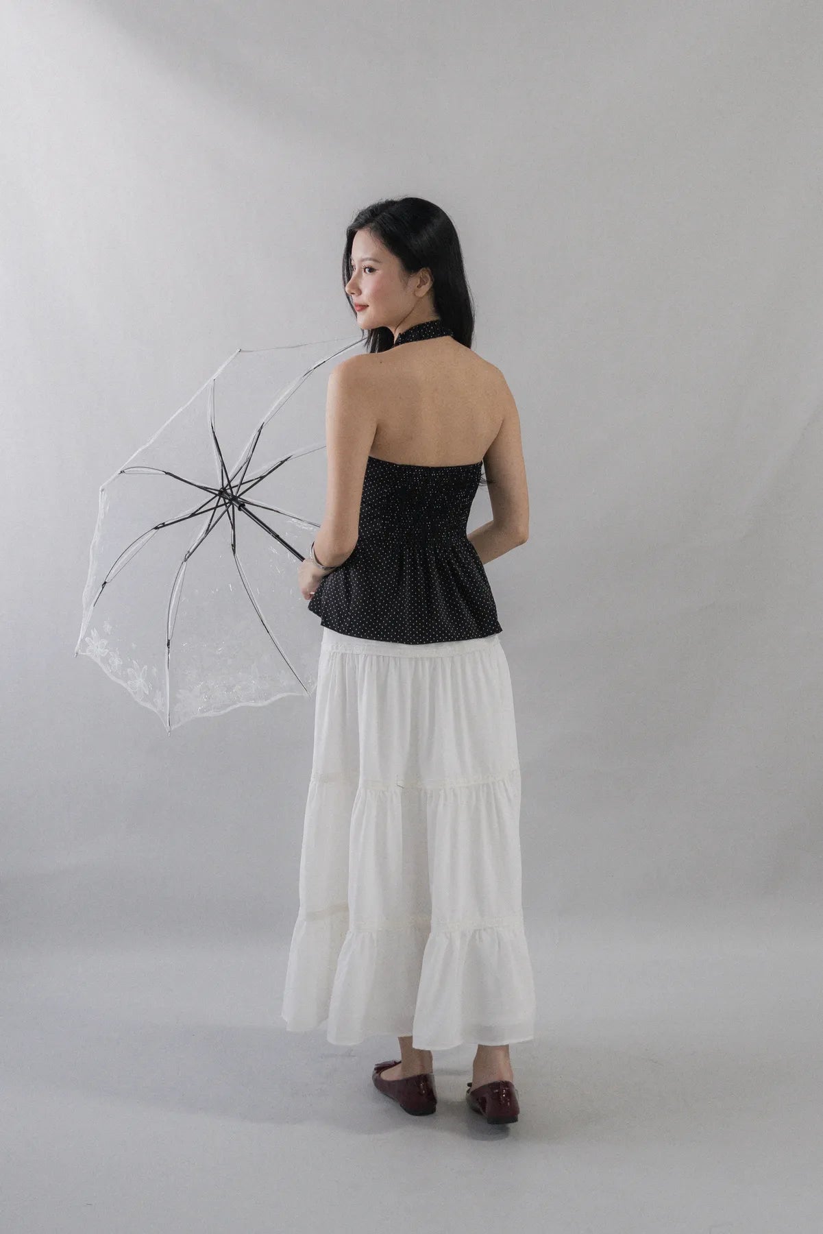 Krissy V-Neck Padded Longline Halter Top