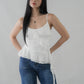 Danica Distressed Padded Longline Frills Top