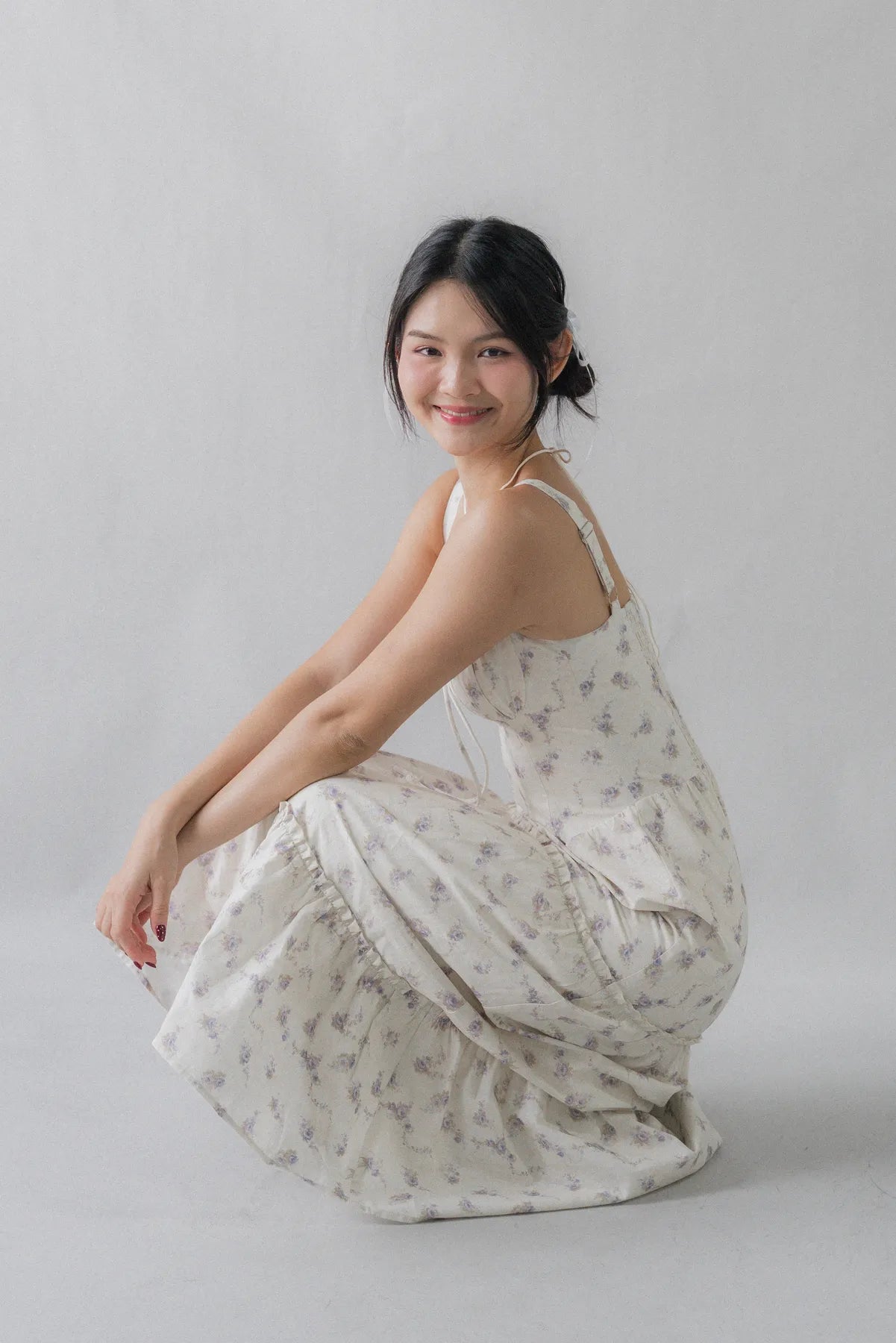 Lyla Padded Ruched Long Dress