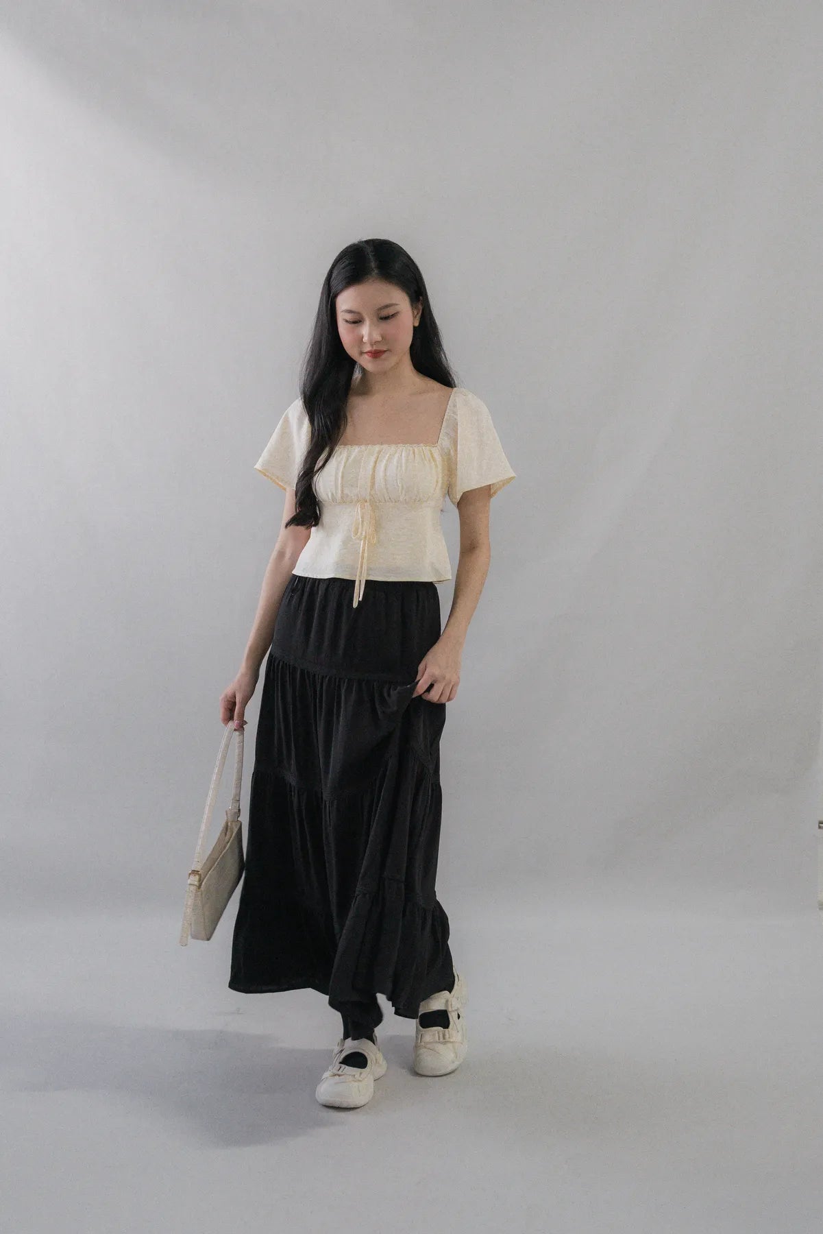 Eden Long Tiered Lace Skirt