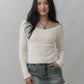 Valerie Pointelle Off Shoulder Long Sleeve Top