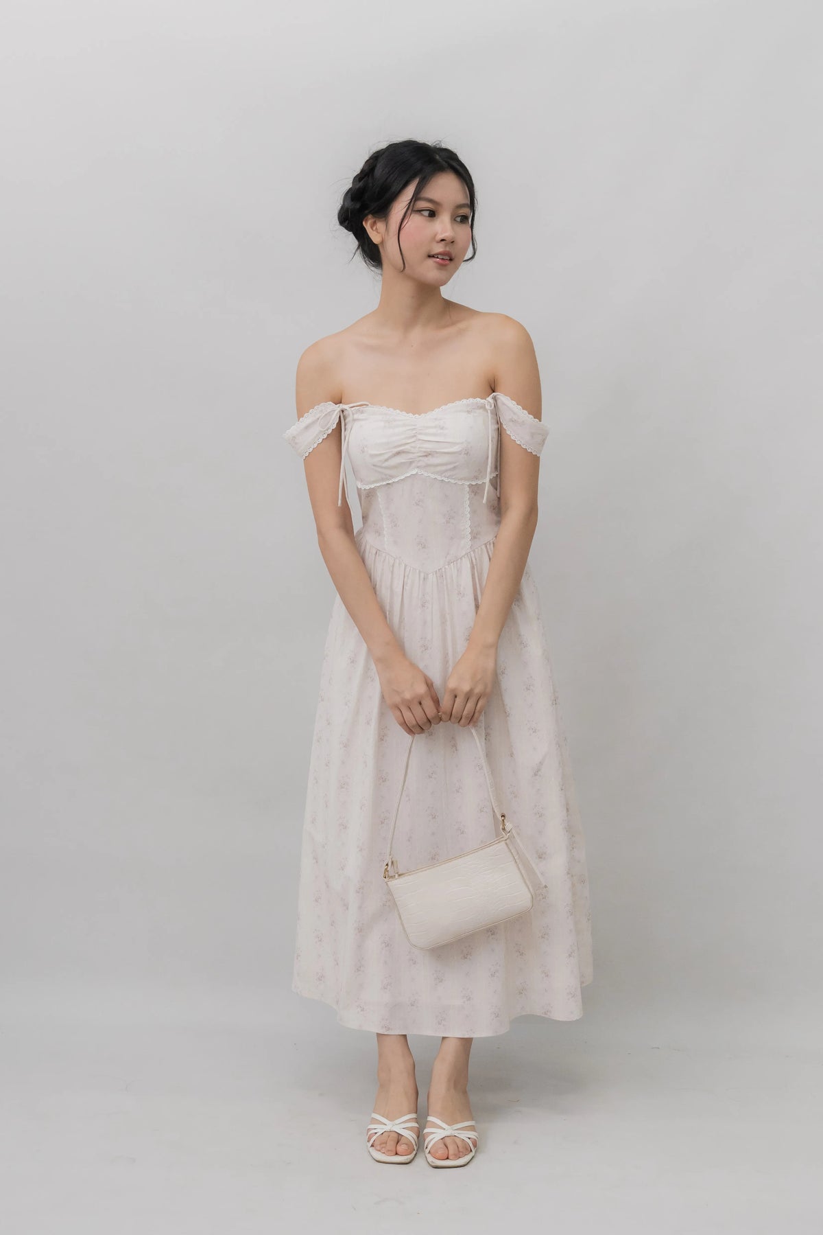 Elora Ribbon Tie Padded Maxi Dress