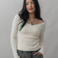 Valerie Pointelle Off Shoulder Long Sleeve Top