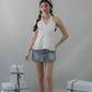 Krissy V-Neck Padded Longline Halter Top
