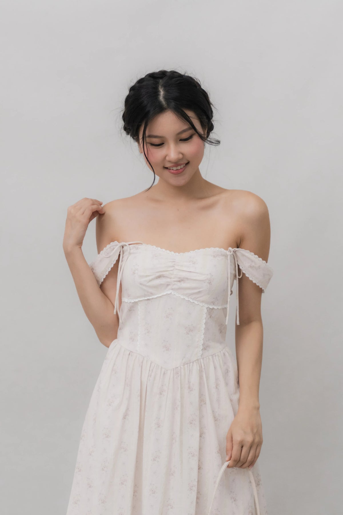 Elora Ribbon Tie Padded Maxi Dress
