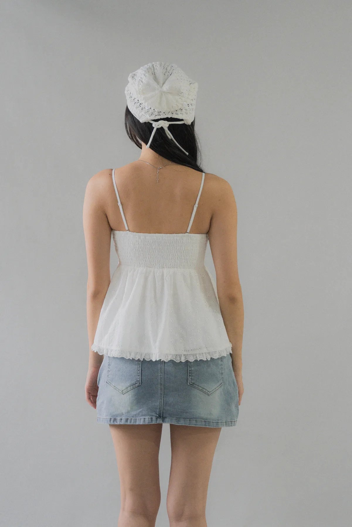 Jolyn Eyelet Babydoll Padded Top