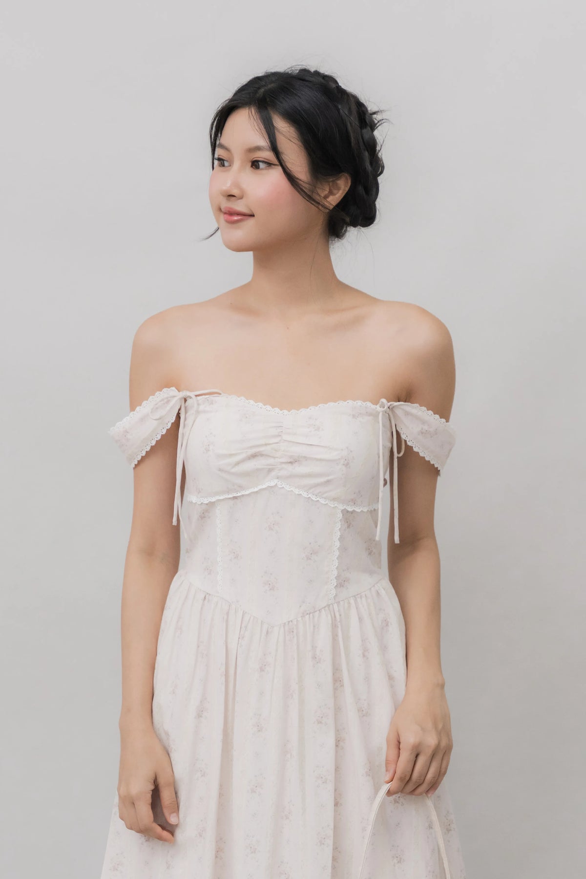 Elora Ribbon Tie Padded Maxi Dress