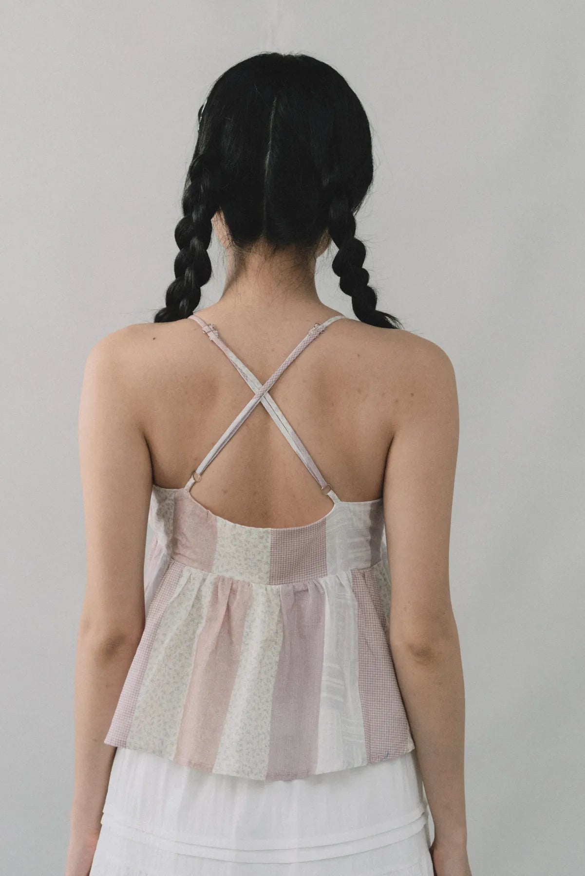 Peony Patchwork Babydoll Padded Top