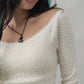 Valerie Pointelle Off Shoulder Long Sleeve Top