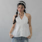 Krissy V-Neck Padded Longline Halter Top