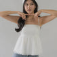 Jolyn Eyelet Babydoll Padded Top
