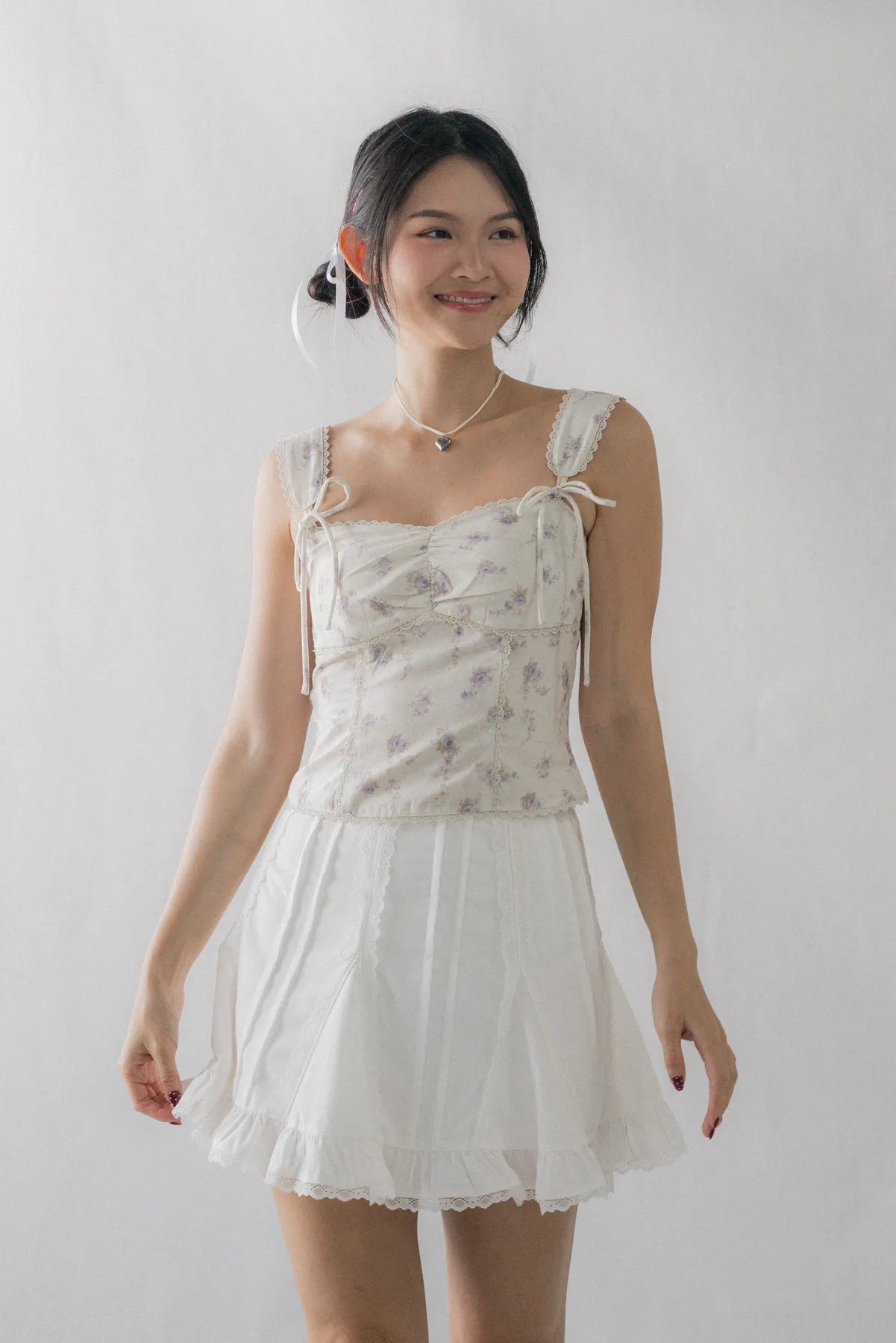 Elora Padded Ribbon Tie Top