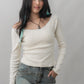 Valerie Pointelle Off Shoulder Long Sleeve Top