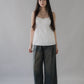 Sydney Scallop Trim Padded Button Tank Top