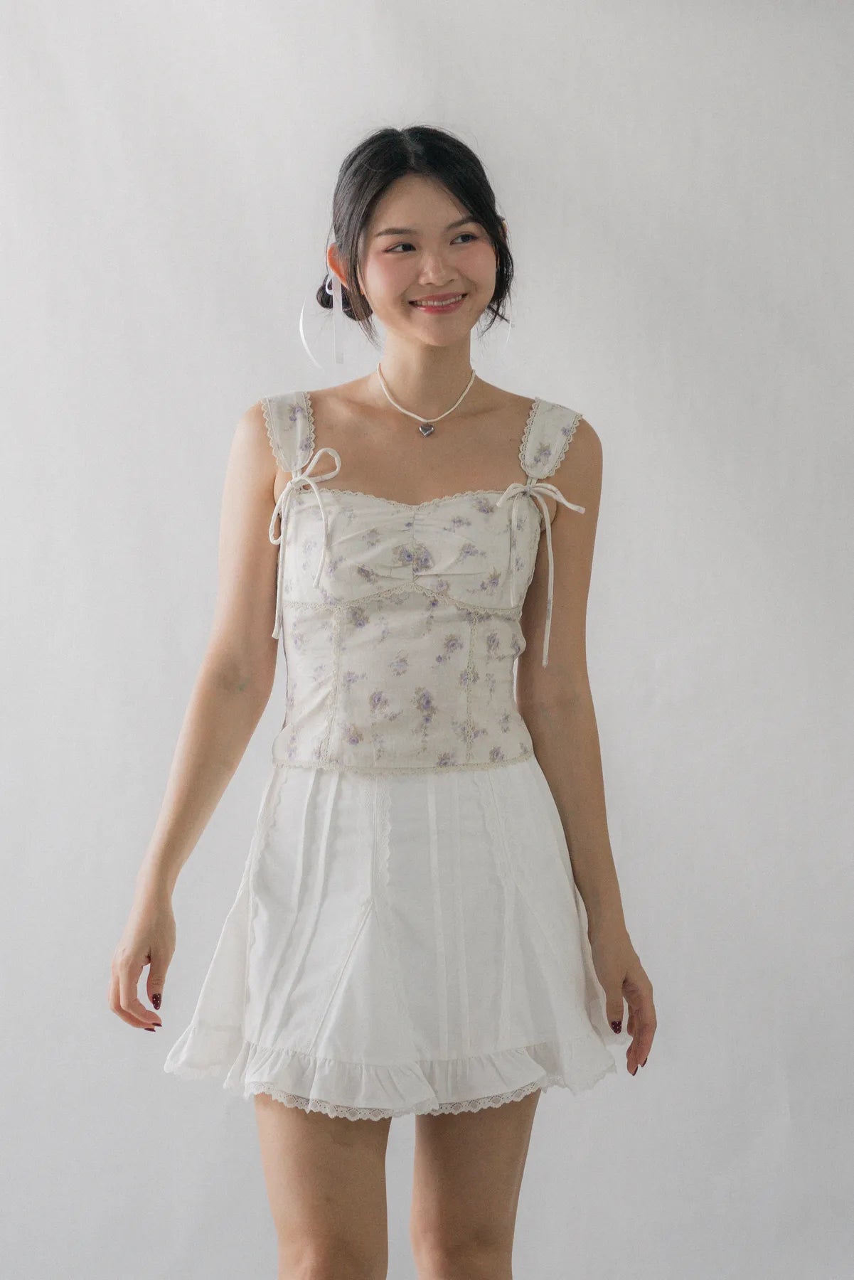 Elora Padded Ribbon Tie Top