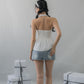 Krissy V-Neck Padded Longline Halter Top