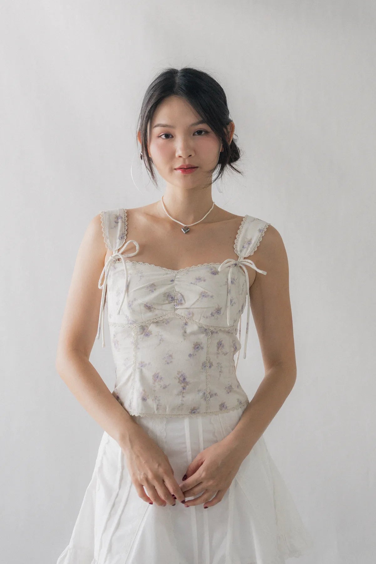 Elora Padded Ribbon Tie Top