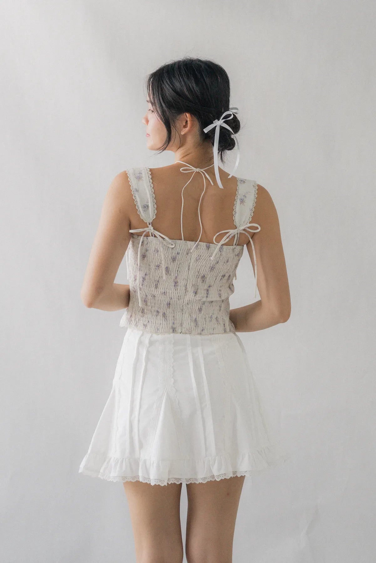 Elora Padded Ribbon Tie Top