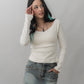 Valerie Pointelle Off Shoulder Long Sleeve Top