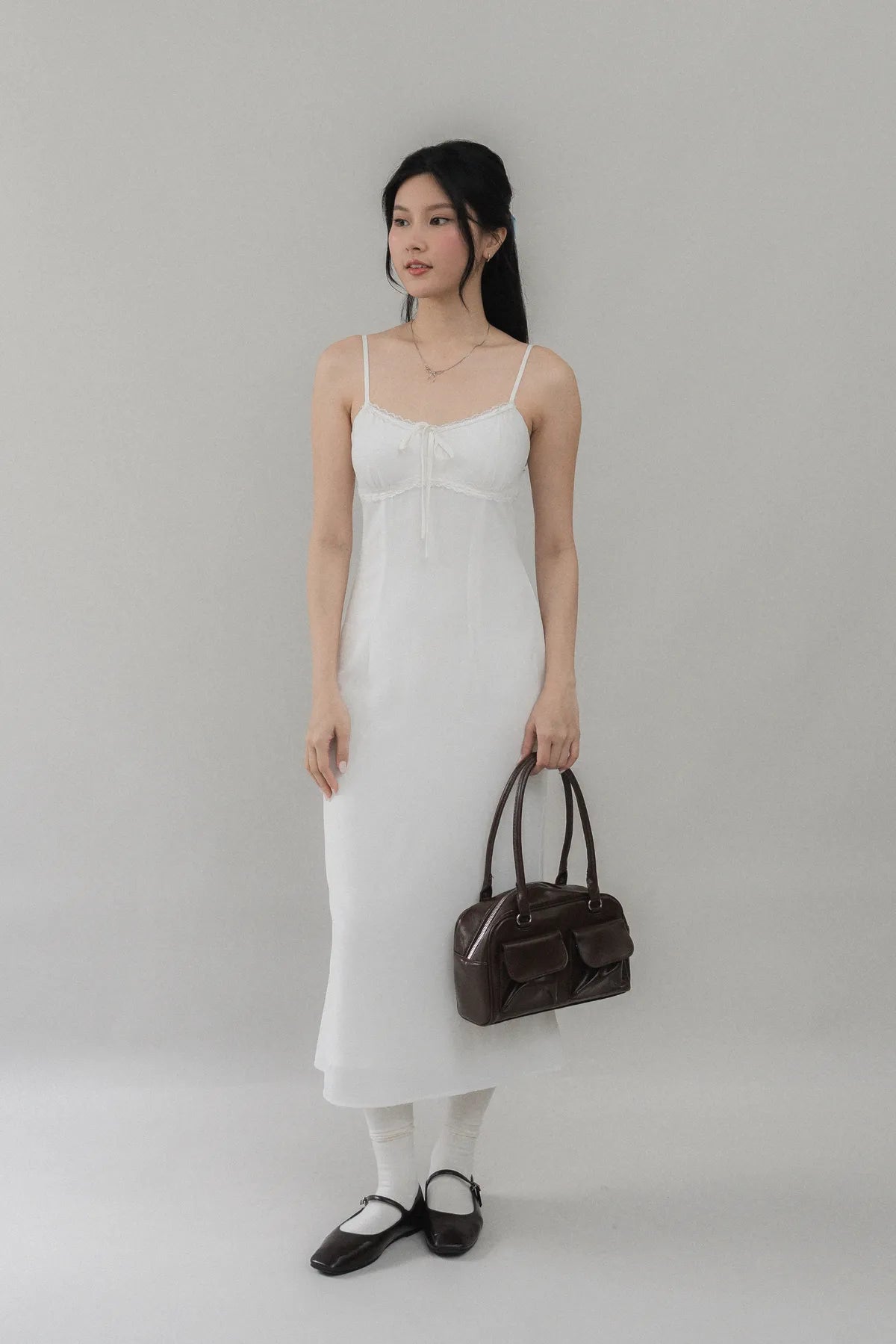 Christine Strappy Padded Lace Ribbon Dress