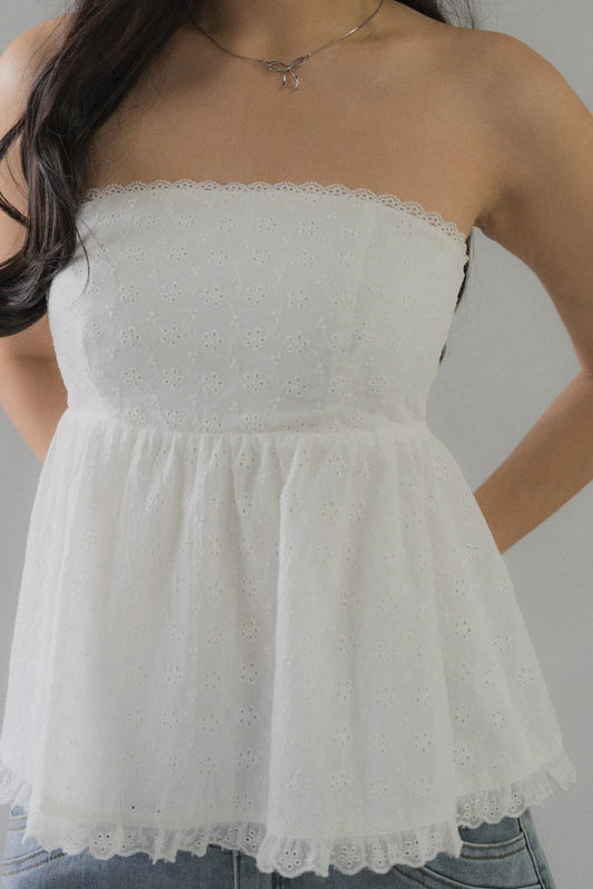 Jolyn Eyelet Babydoll Padded Top