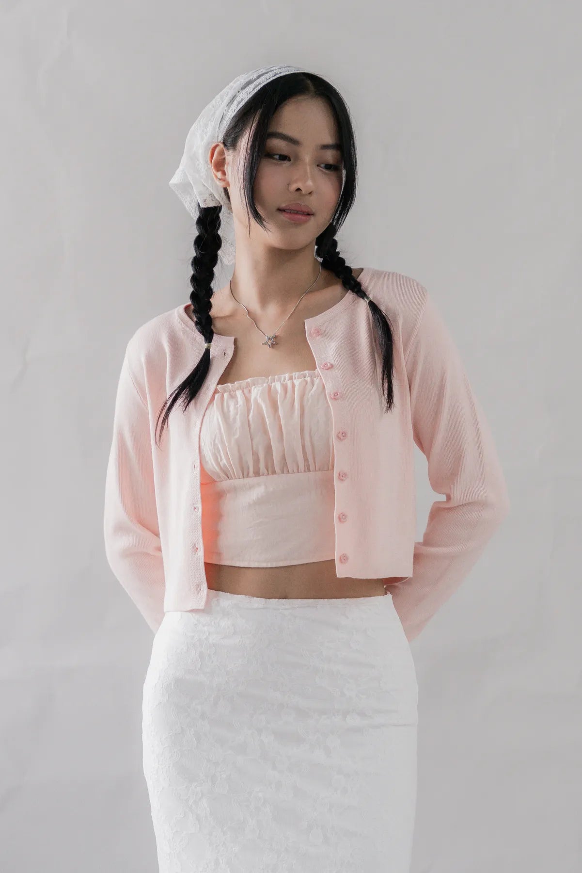 Mindy Flower Button Cardigan