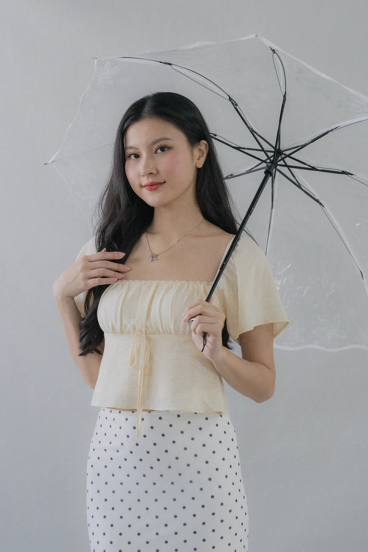 Kiara Flutter Sleeves Padded Babydoll Top