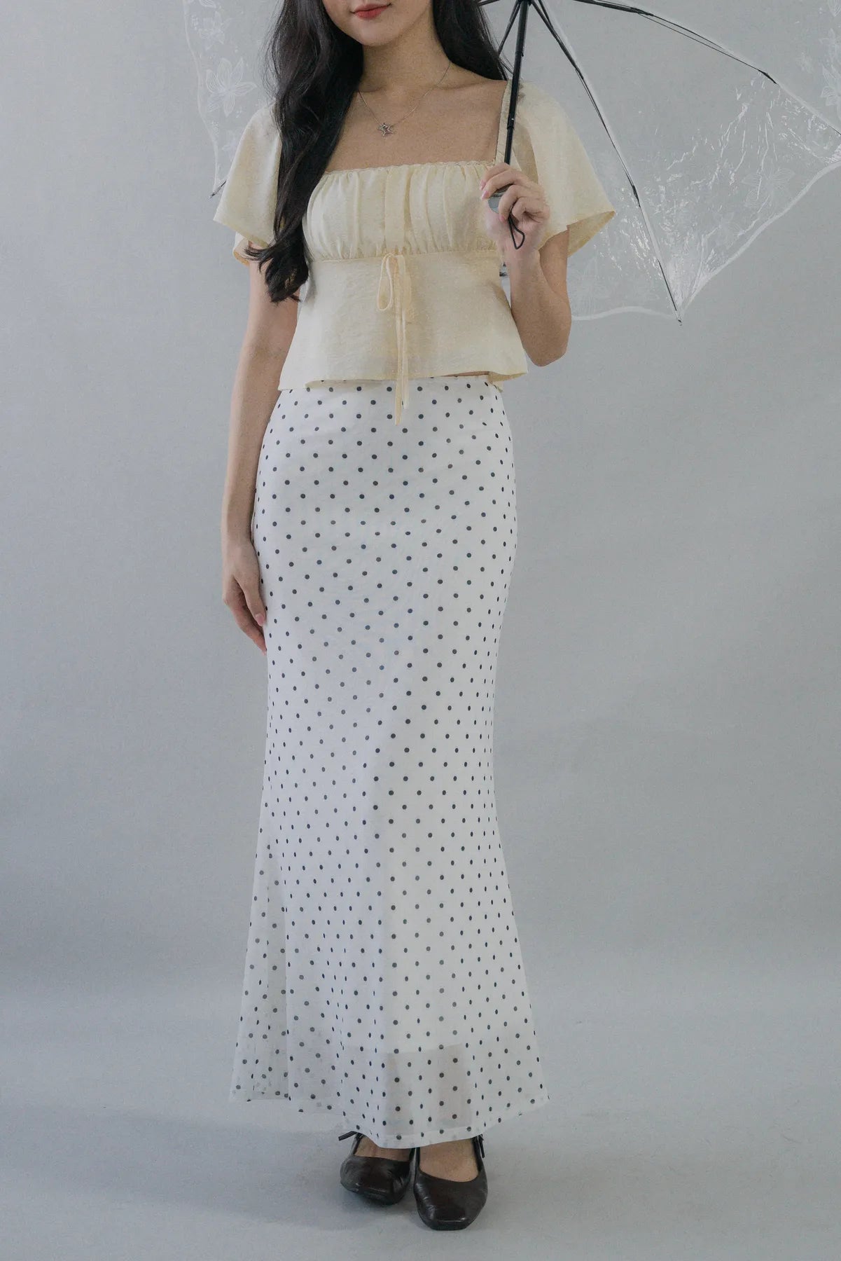 Bradley Fishtail Maxi Soft Mesh Skirt