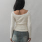 Valerie Pointelle Off Shoulder Long Sleeve Top