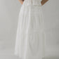 Arabella Pintuck Flowy Tiered Long Skirt