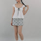 Polly Contrast Trim Padded Sleeved Top