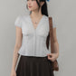 Elise Lace Trim Padded Cap Sleeves Top
