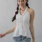 Krissy V-Neck Padded Longline Halter Top