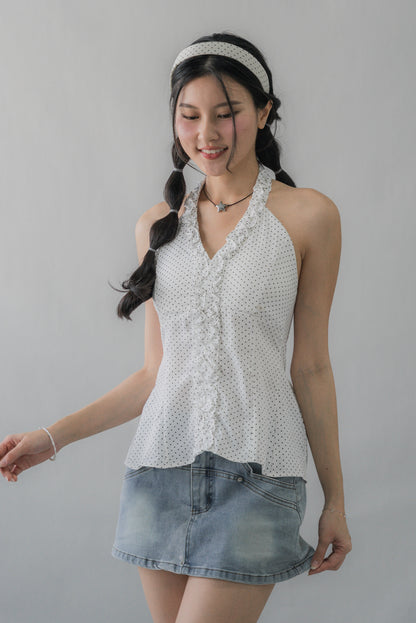 Krissy V-Neck Padded Longline Halter Top