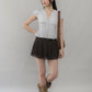Elise Lace Trim Padded Cap Sleeves Top