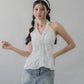 Krissy V-Neck Padded Longline Halter Top