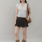 Elise Lace Trim Padded Cap Sleeves Top