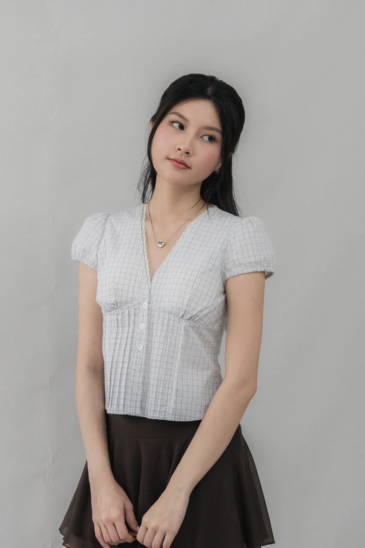 Elise Lace Trim Padded Cap Sleeves Top