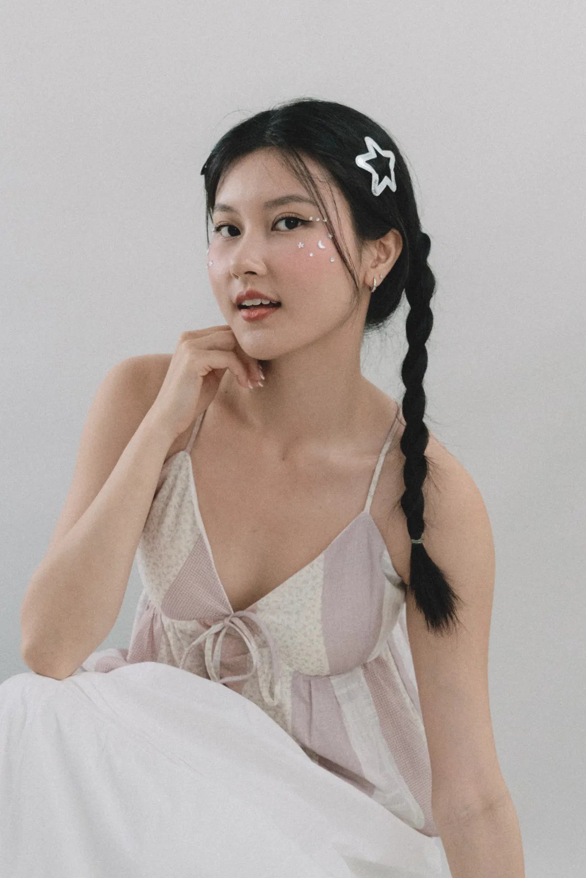 Peony Patchwork Babydoll Padded Top